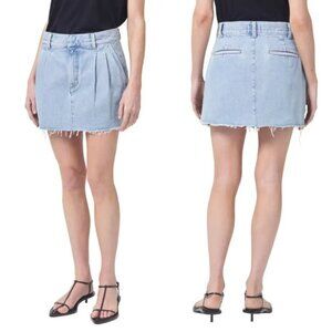 $227 NWT Agolde Blue Becker Cotton Rotate Skirt size 25